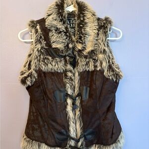 Last Kiss Brown Faux Fur Vest